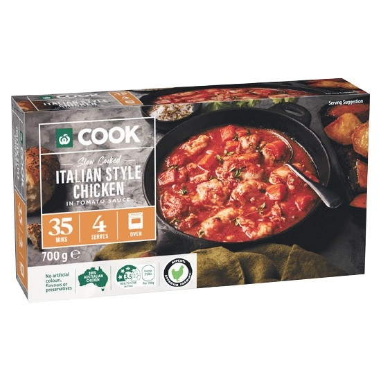 Woolworths COOK Slow Cooked Italian Style Chicken Casserole 700g with RSPCA Approved Chicken