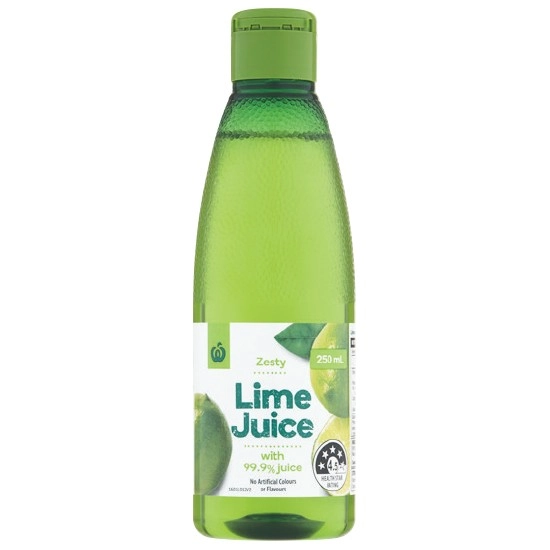 Woolworths Lime Juice Bottle 250ml