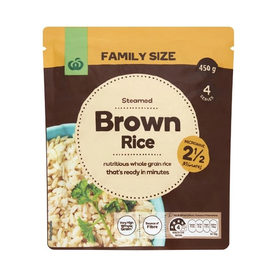 Woolworths Microwave Brown Rice 450g