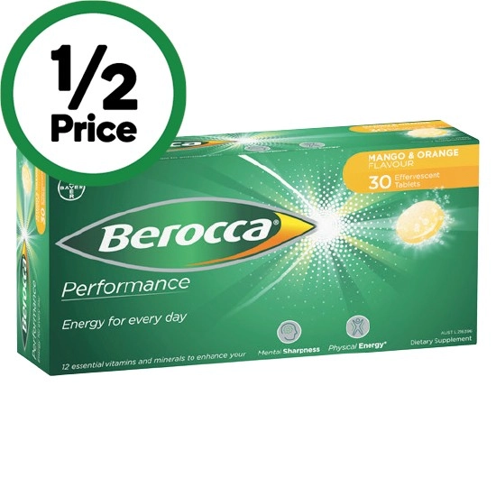 Berocca Energy Vitamin B & C Effervescent Tablets Pk 30†