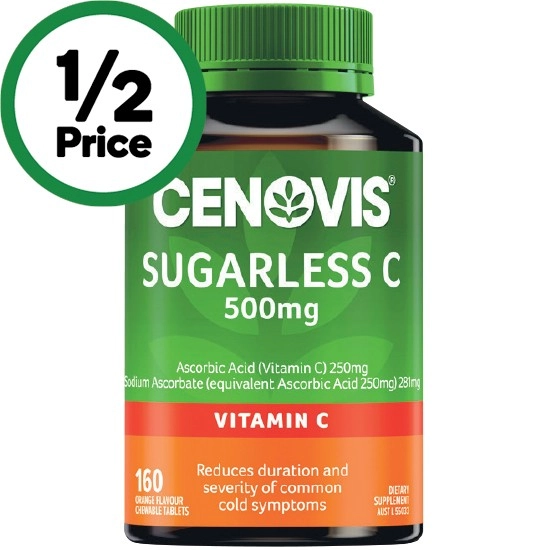 Cenovis Sugarless C 500mg Chewable Tablets Pk 160*