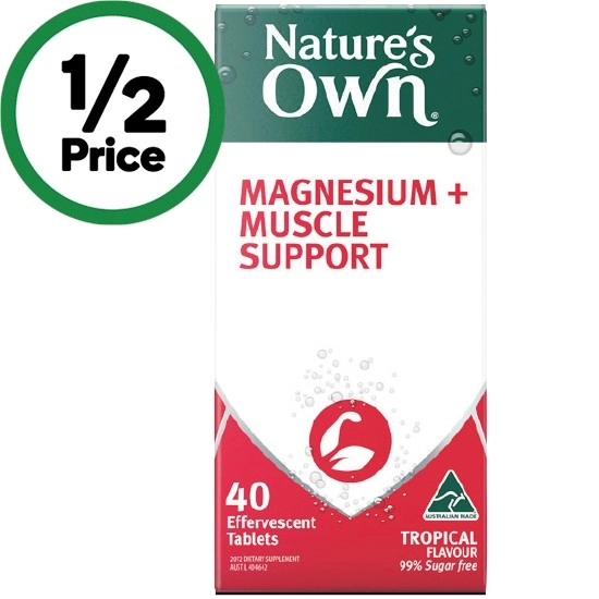 Nature’s Own Magnsium + Muscle Support Effervescent Tablets Pk 40†