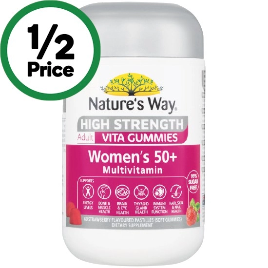 Nature’s Way High Strength Women’s 50+ Multivitamin Gummies Pk 60*