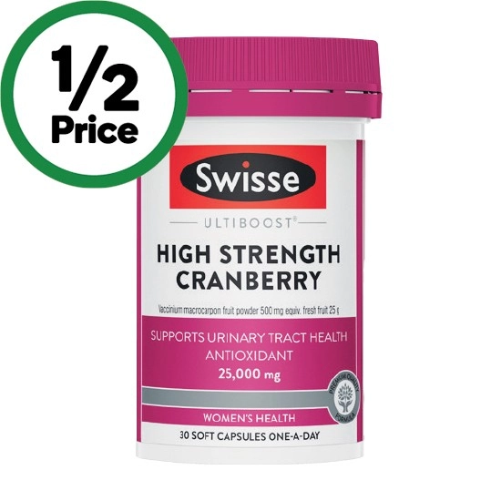 Swisse Ultiboost High Strength Cranberry Capsules Pk 30†