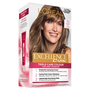 L'Oréal Paris Excellence Creme 7.1 Dark Ash Blonde (100% Grey Coverage) 1 Pack