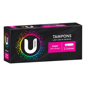 U By Kotex Slim Tampons Super 16 Pack