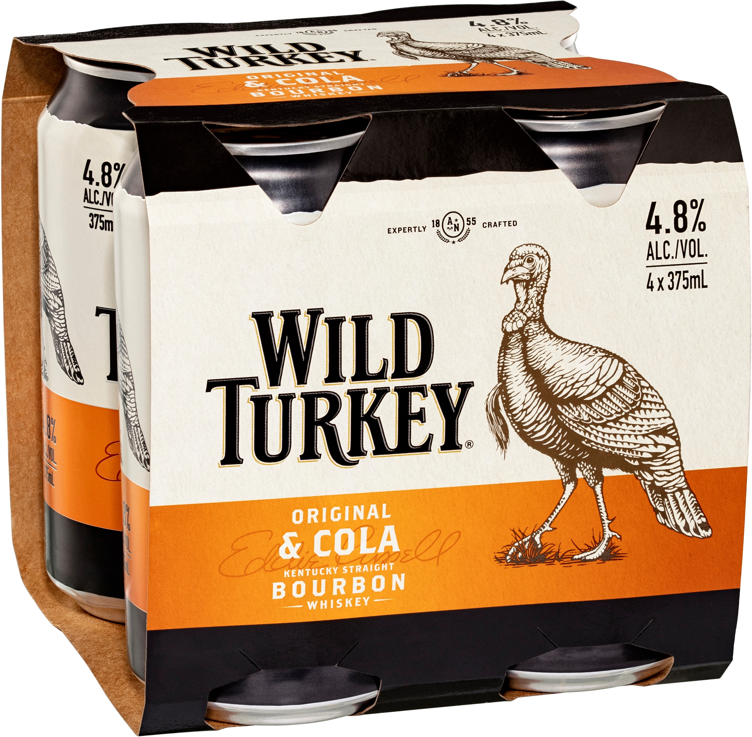 Wild Turkey & Cola Cans 4x375ml