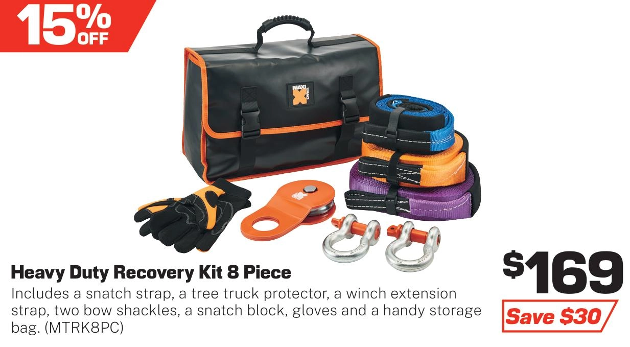 MaxiTrac Recovery Kit - 8 Piece Heavy Duty - MTRK8PC