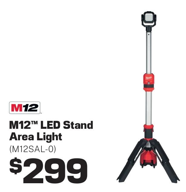 Milwaukee M12 Stand Area Light (Tool only) - M12SAL-0