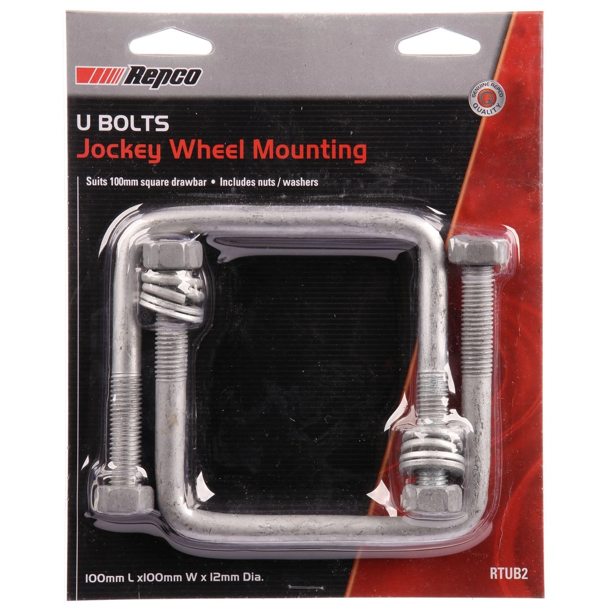 Repco U Bolt M12 x 100mm x 100mm Square - RTUB2