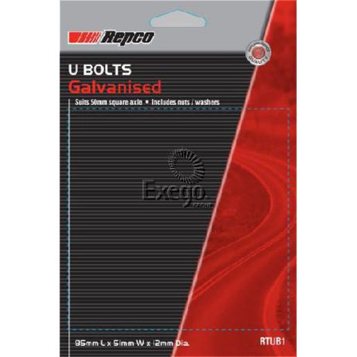 Repco U Bolt M12 x 51mm x 85mm Square - RTUB1