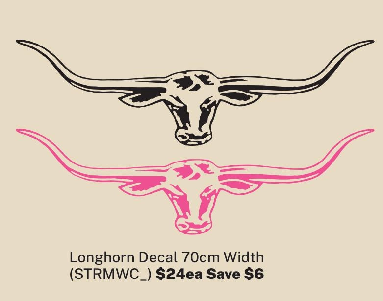 RM Williams Longhorn Decal 70cm Width