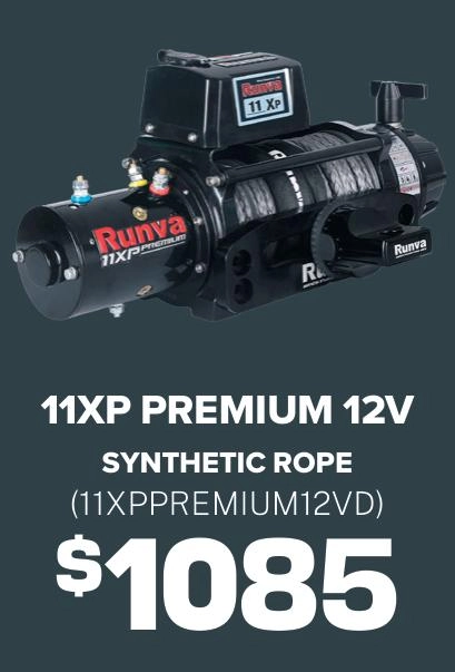 Runva 11XP Premium 12V Winch with Synthetic Rope - 11XPPREMIUM12VD