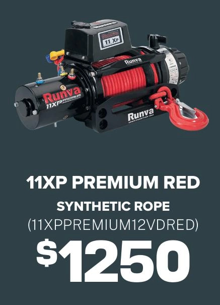 Runva 11XP Premium 12V Winch with Synthetic Rope - Red - 11XPPREMIUM12VDRED