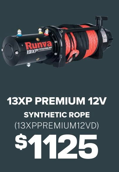 Runva 13XP Premium 12V Winch with Synthetic Rope - 13XPPREMIUM12VD