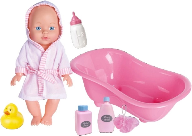 Lunabebe 29cm Baby Doll with Bathtub Playset