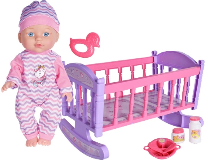 Lunabebe 29cm Baby Doll with Crib Playset