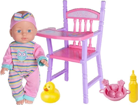 Lunabebe 29cm Baby Doll with Highchair Playset