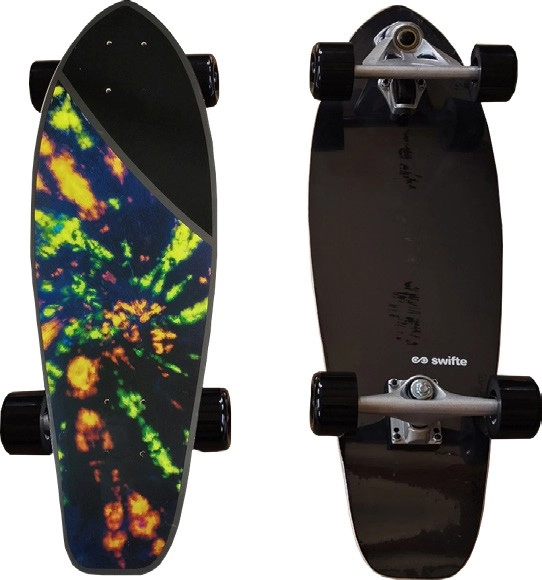 Swifte 29x8.5“ Cruiser Board - Black Tye Dye