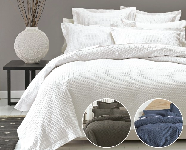 Linen House Henderson Waffle Quilt Cover Set