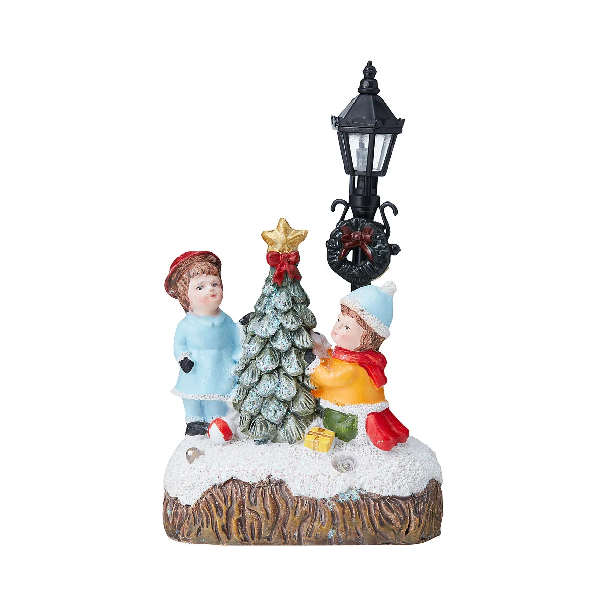 Christmas Battery-Operated Figure With Lamp Post Assorted