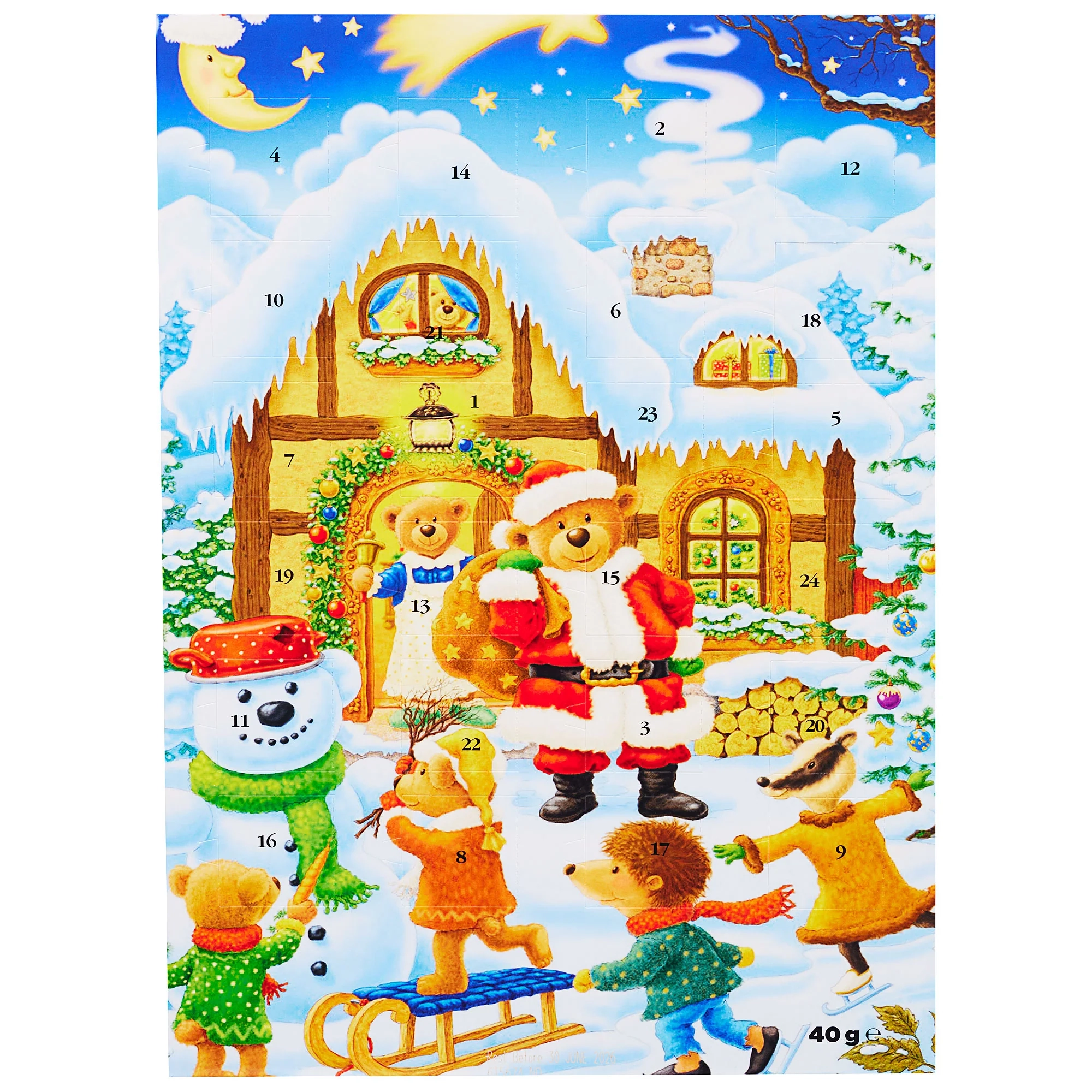 Milk Chocolate Advent Calendar Santa/Bear 40g