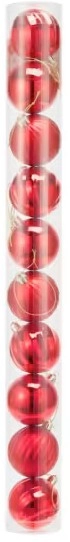 10 Pack 6cm Red Baubles