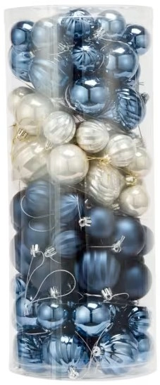 100 Pack Blues Christmas Decorations