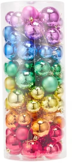 100 Pack Brights Christmas Decorations