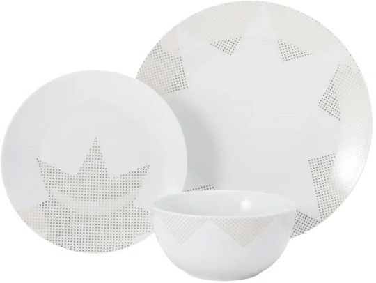 12 Piece Gold Star Dinner Set