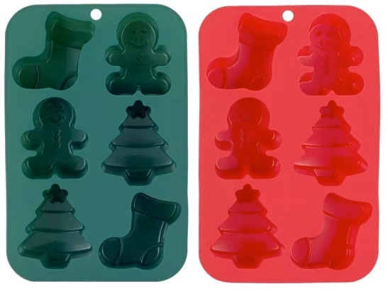 2 Pack Christmas Silicone Moulds