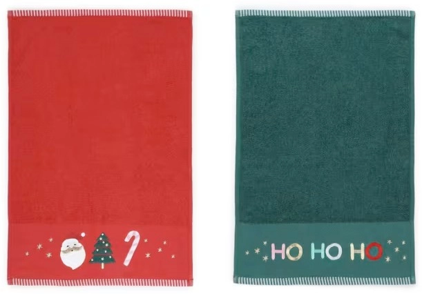 2 Pack Cotton Christmas Hand Towels