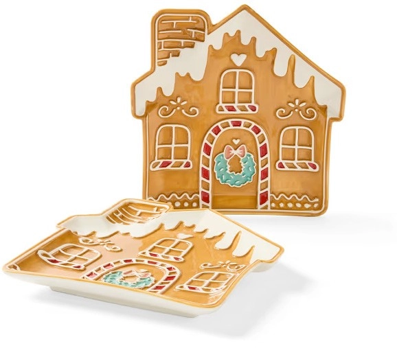 2 Pack Gingerbread House Serve Dish