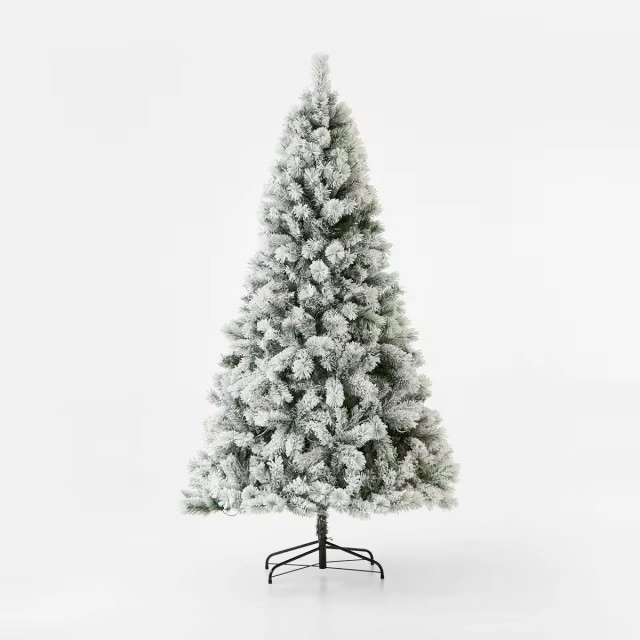 2.13m (7ft) Snowy Prelit Christmas Tree