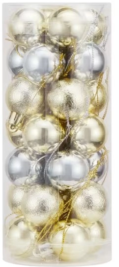 28 Pack 3cm Luxury Baubles