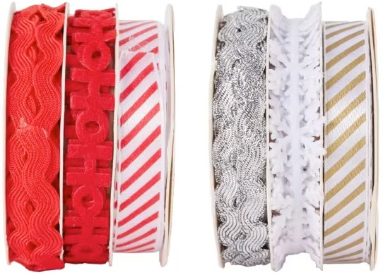 3 Pack Christmas Gift Ribbons - Assorted