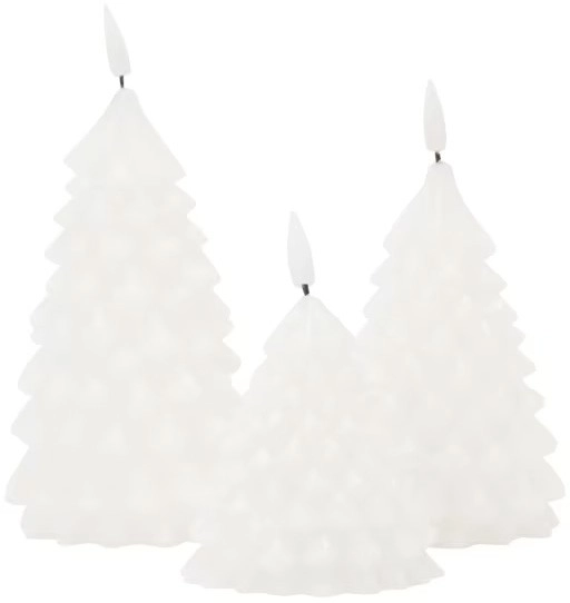 3 Pack Iridescent Christmas Tree LED Candles