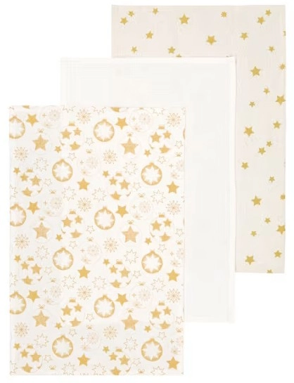 3 Pack Metallic Tea Towels