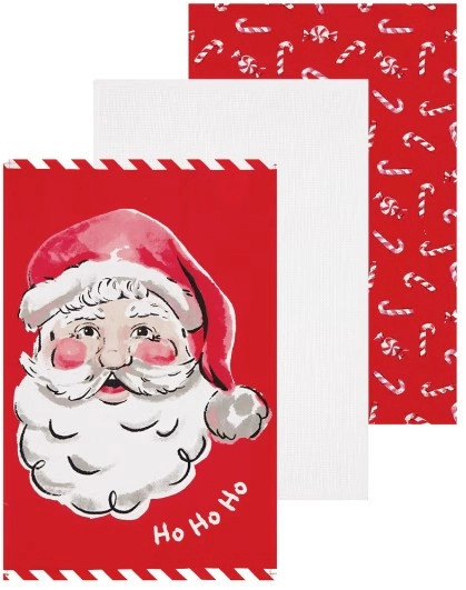 3 Pack Santa Tea Towels