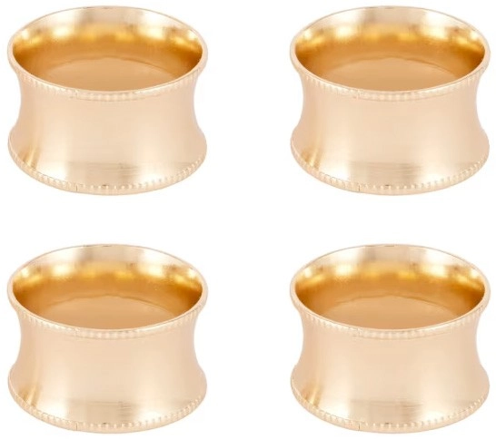 4 Gold Look Napkin Rings