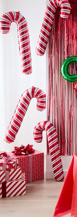 4 Pack Candy Cane Foil Balloons