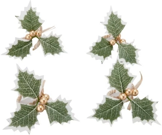 4 Pack Foliage Napkin Rings