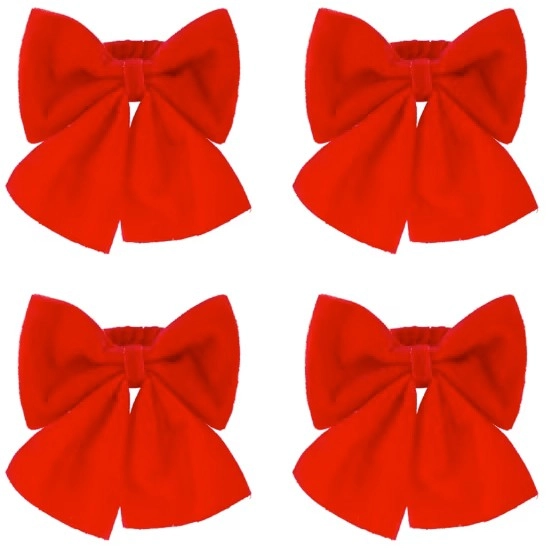 4 Pack Red Bow Napkin Rings