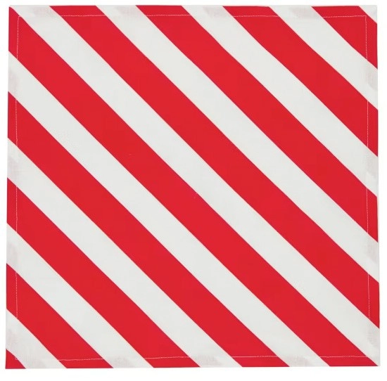 4 Pack Red & White Stripe Napkins