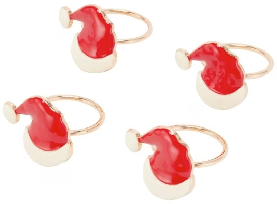 4 Pack Santa Hat Napkin Rings