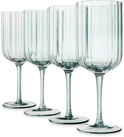 4 Ruffle Wine Glasses