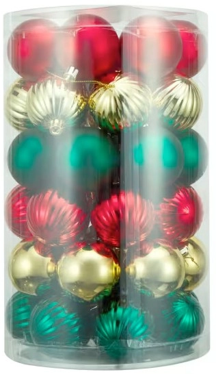 47 Pack 6cm Traditional Baubles