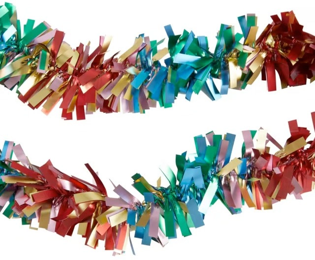 5m Rainbow Christmas Tinsel