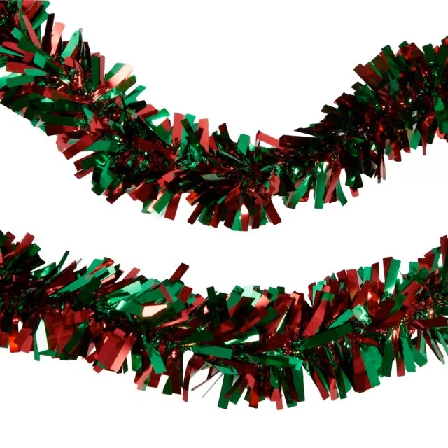 5m Red and Green Christmas Tinsel