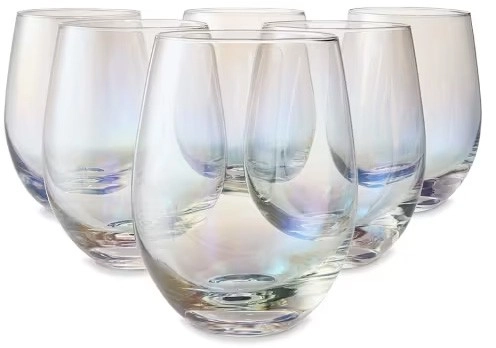 6 Lustre Stemless Glasses